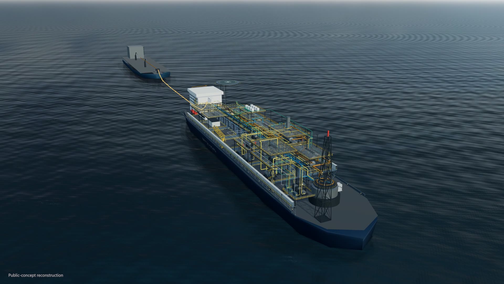 Bay du Nord FPSO reconstruction with its shuttle-tanker connection